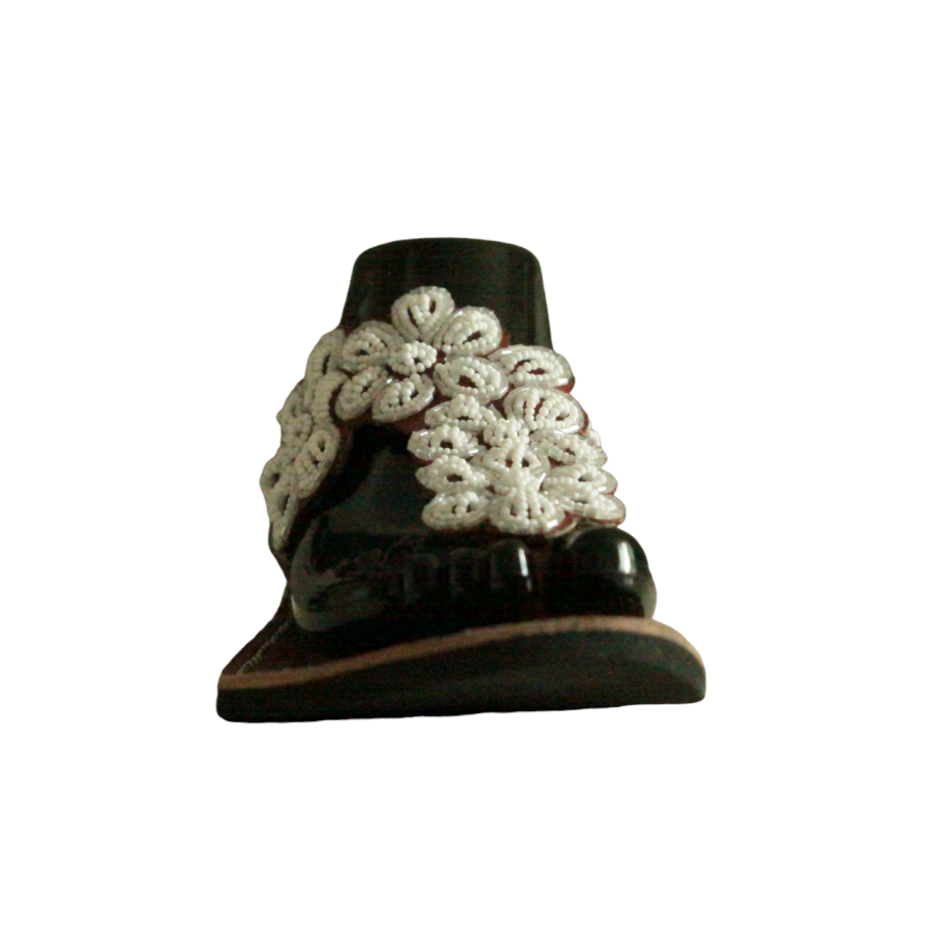 Sandale africaine perlée blanche - TENERIFE