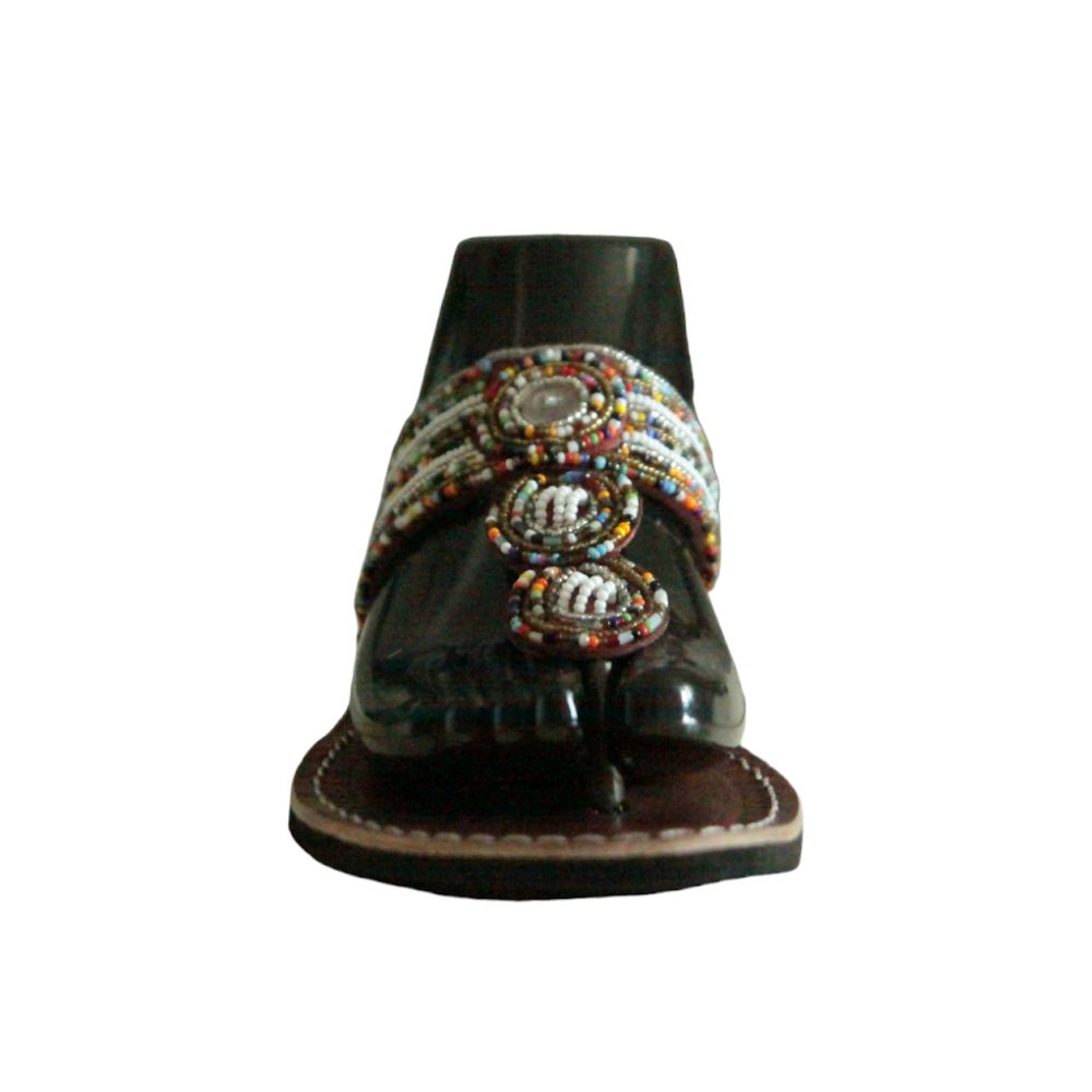African beaded leather sandal - RIO